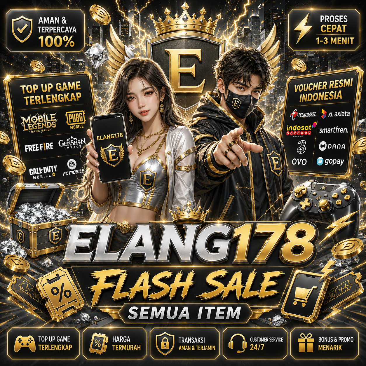 Flash sale semua item game jam 20.00 sampai 22.00 WIB
